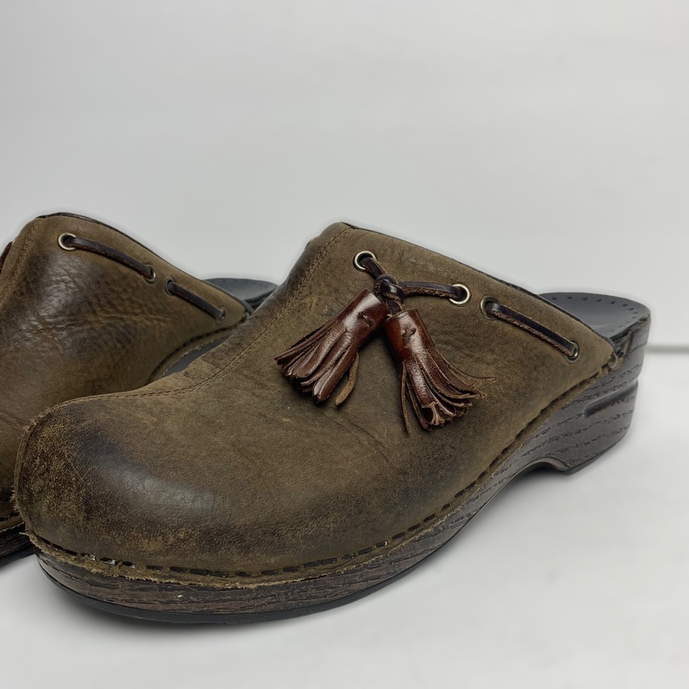 Dansko Brown Leather Mules